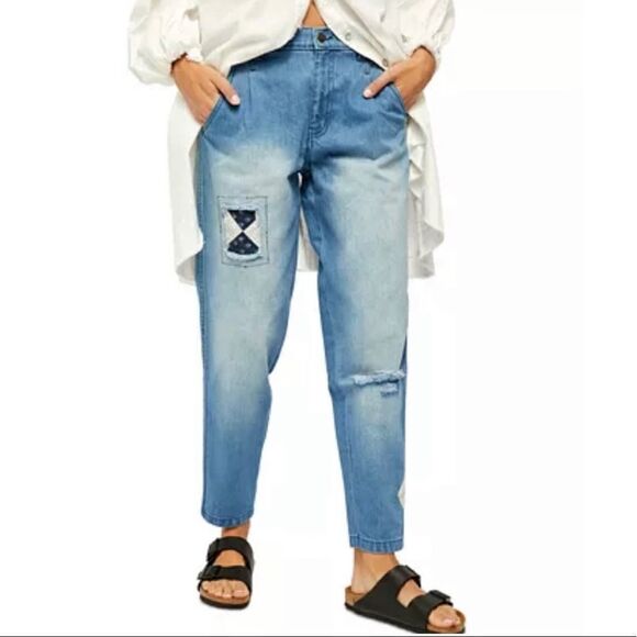 Free People Down to Earth Patchwork Denim Size 26 - Picture 1 of 9